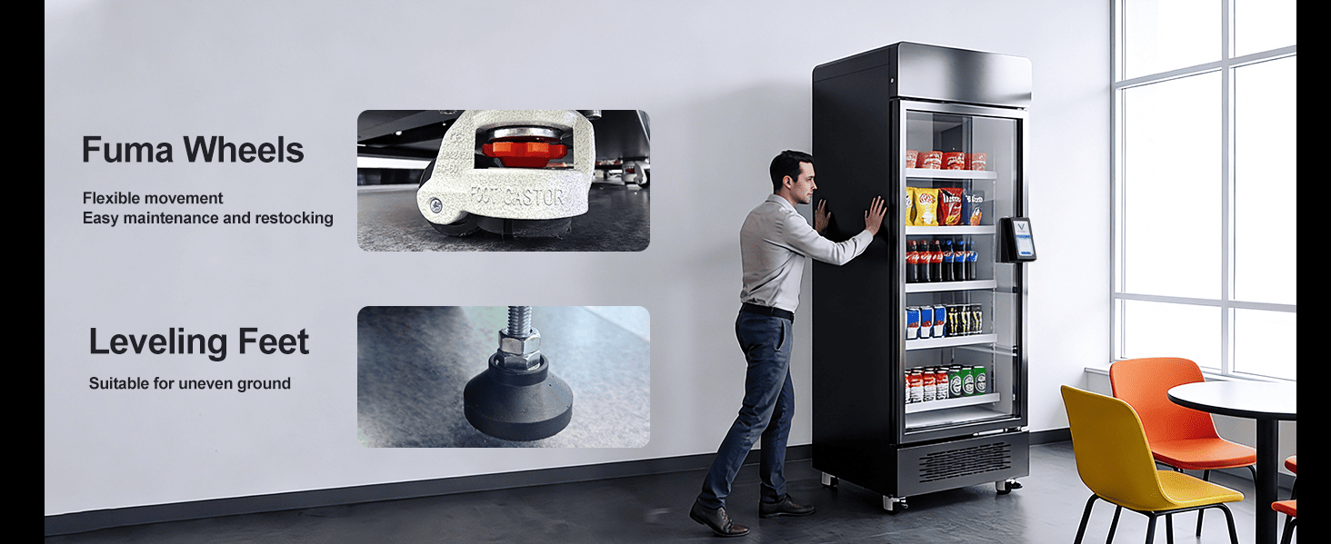 Mobilità è stabilità di i distributori automatichi AFEN AI Mobilità di qualità industriale cù roti Fuma robuste per un spiegamentu stabile in spazii cummerciali